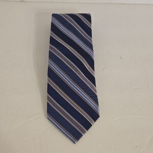 Michael Kors Navy and Gold Striped Tie